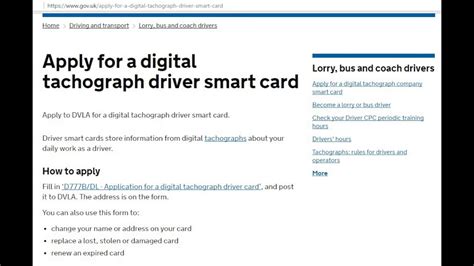 application for a driver digital tachograph smart card d777b|digital tachograph driver card number.